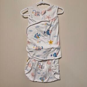 Small 0-6 Month Unbranded Sleep Sack Swaddle with Fish Tropical Pattern
